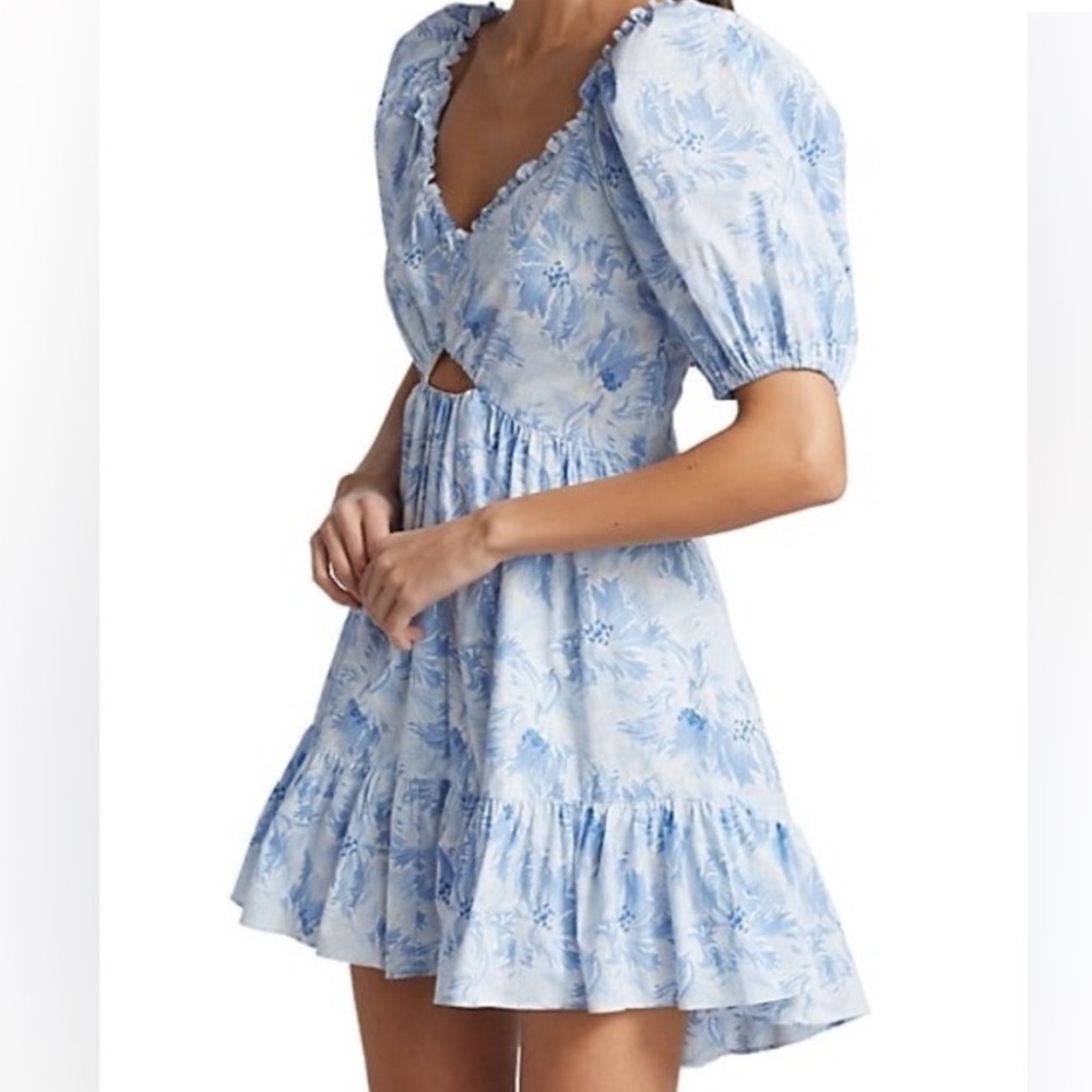 Cinq à Sept Blue Floral Kayla Mini Dress